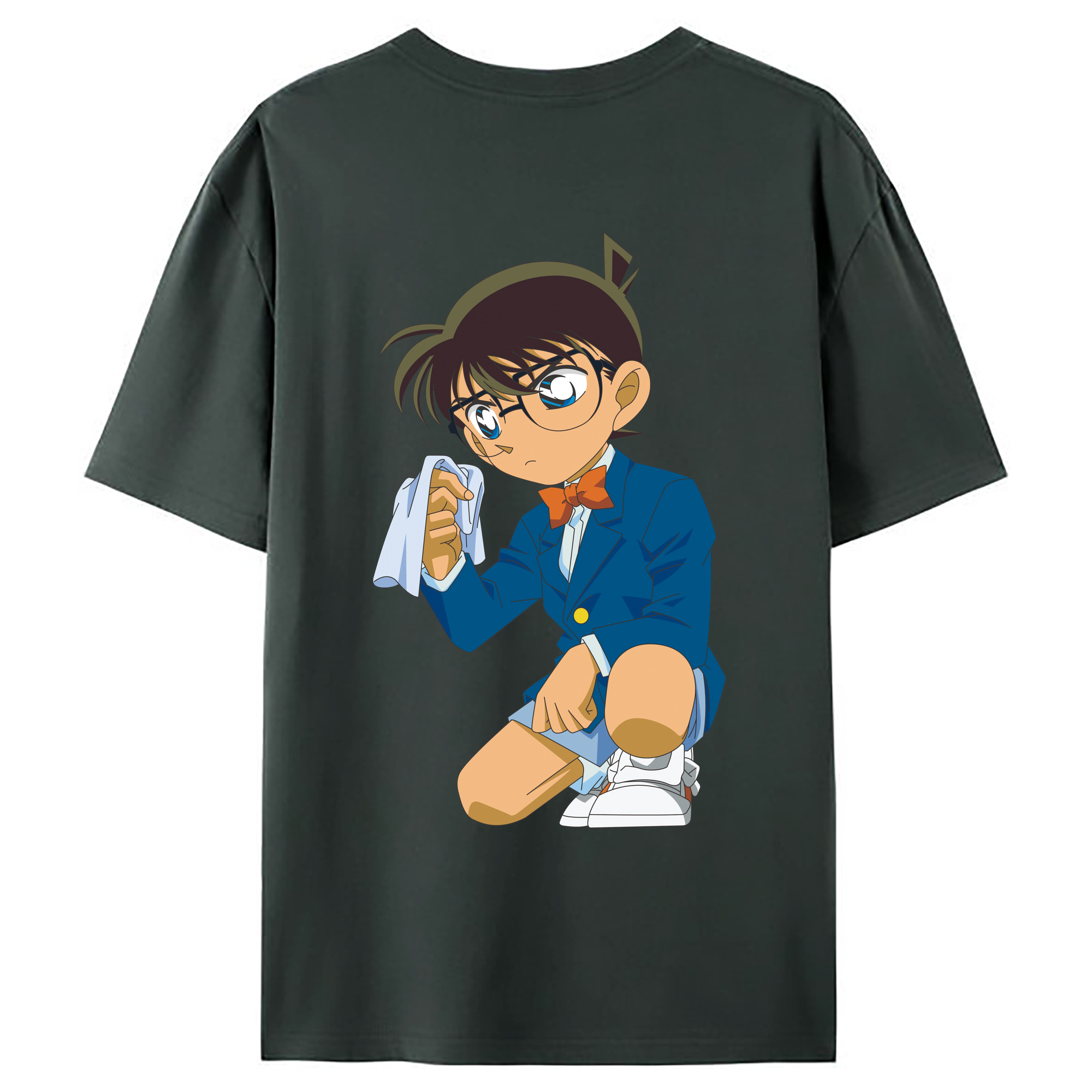 （画像用） 名探偵コナン 江戸川 コナン Detective Conan Conan Edogawa 綿100％ メンズ半袖Tシャツ（バックプリント） 通気性